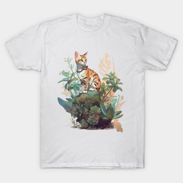 Cute Bengal cat T-Shirt by GreenMary Design